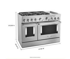 KitchenAid® 48'' Smart Commercial-Style Dual Fuel Range with Griddle
