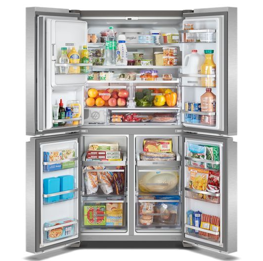 36-Inch Counter Depth 4 Door Refrigerator with Ice Maker in Door
