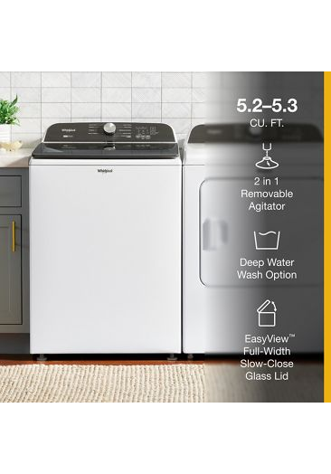 5.2-5.3 Cu. Ft. Whirlpool® Top Load Washer with Removable Agitator