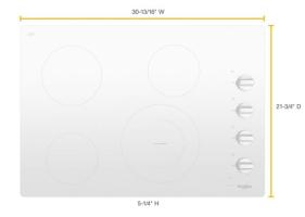 30-inch Electric Ceramic Glass Cooktop with Dual Radiant Element