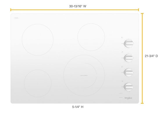 30-inch Electric Ceramic Glass Cooktop with Dual Radiant Element