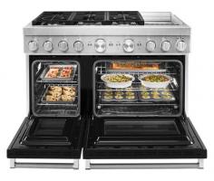KitchenAid® 48'' Smart Commercial-Style Dual Fuel Range with Griddle