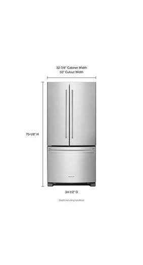 22 cu. Ft. 33-Inch Width Standard Depth French Door Refrigerator with Interior Dispense and PrintShield™ Finish
