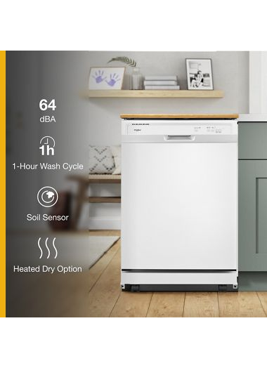 Heavy-Duty Dishwasher with 1-Hour Wash Cycle