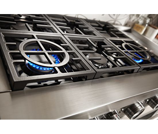 KitchenAid® 48'' Smart Commercial-Style Dual Fuel Range with Griddle
