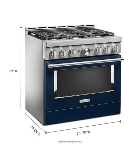 KitchenAid® 36'' Smart Commercial-Style Gas Range with 6 Burners