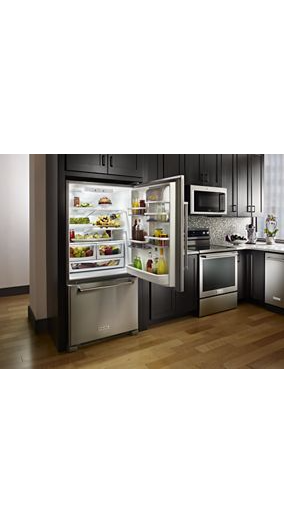 22 cu. ft. 33-Inch Width Full Depth Non Dispense Bottom Mount Refrigerator