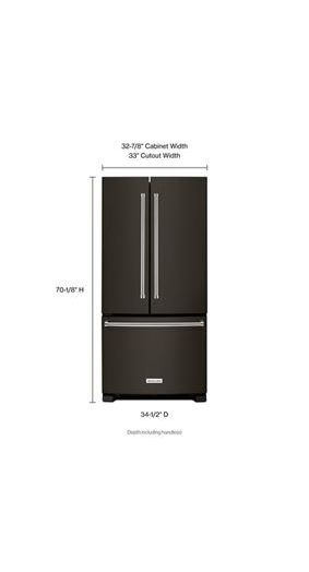 22 cu. Ft. 33-Inch Width Standard Depth French Door Refrigerator with Interior Dispense and PrintShield™ Finish