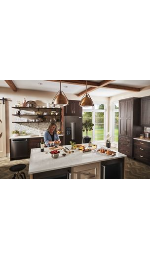22.6 cu ft. Counter-Depth Side-by-Side Refrigerator with Exterior Ice and Water and PrintShield™ finish