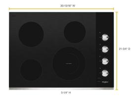 30-inch Electric Ceramic Glass Cooktop with Dual Radiant Element