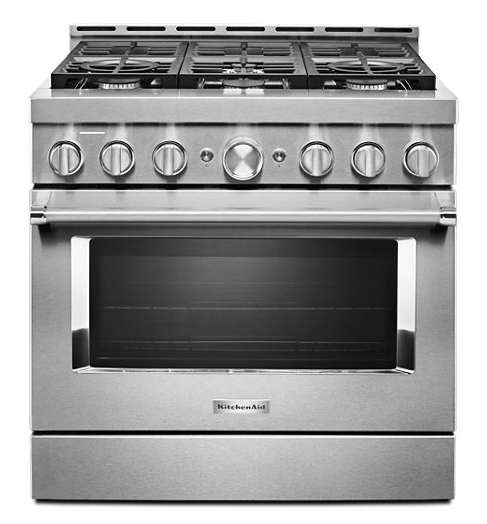 KitchenAid® 36'' Smart Commercial-Style Gas Range with 6 Burners