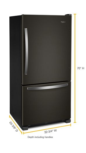 33-inch wide Bottom-Freezer Refrigerator - 22 cu. ft.