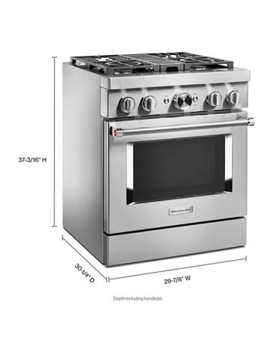 KitchenAid® 30'' Smart Commercial-Style Dual Fuel Range with 4 Burners