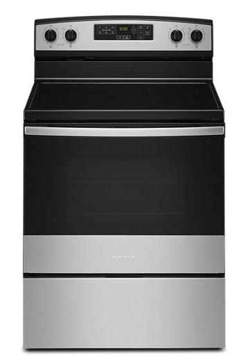 30-inch Amana® Electric Range with Extra-Large Oven Window.