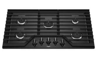 36-inch Gas Cooktop with EZ-2-Lift™ Hinged Cast-Iron Grates.