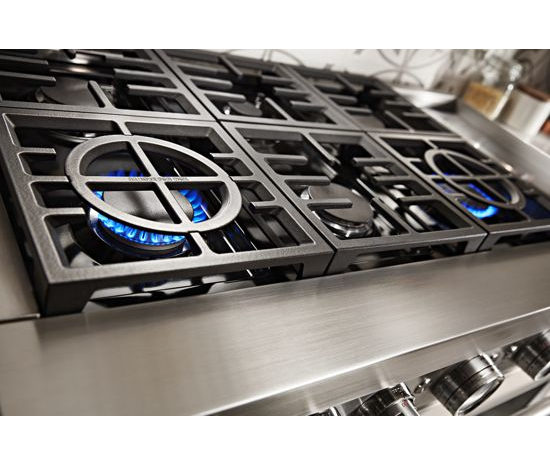 KitchenAid® 48'' Smart Commercial-Style Dual Fuel Range with Griddle