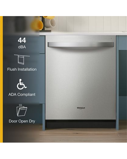 44 dBA ADA Compliant Dishwasher Flush with Cabinets with 3rd Rack