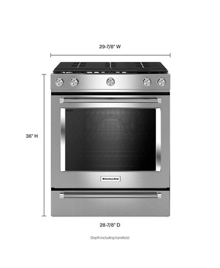 30-Inch 5-Burner Gas Slide-In Convection Range