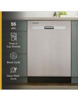 Quiet Dishwasher with Boost Cycle and Pocket Handle