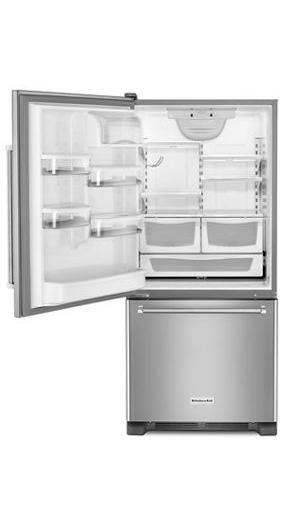 19 cu. ft. 30-Inch Width Full Depth Non Dispense Bottom Mount Refrigerator.