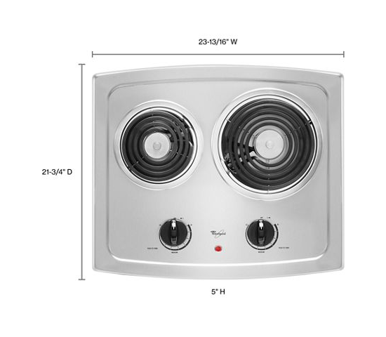 21-inch Electric Cooktop with Stainless Steel Surface