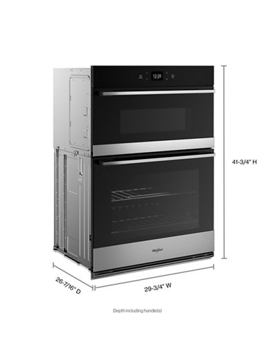6.4 Total Cu. Ft. Combo Wall Oven with Air Fry When Connected.