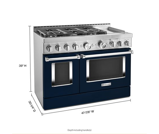  KitchenAid® 48'' Smart Commercial-Style Gas Range with Griddle
