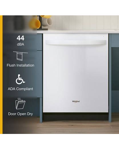 44 dBA ADA Compliant Dishwasher Flush with Cabinets with 3rd Rack