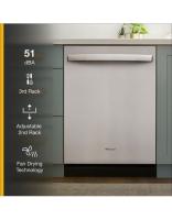 Eco Series Quiet Dishwasher with a washing 3rd Rack & Water Repellent Silverware Basket
