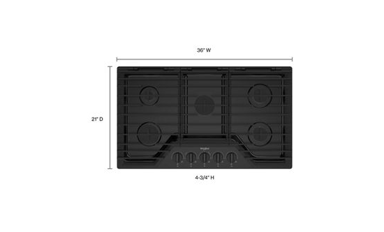 36-inch Gas Cooktop with EZ-2-Lift™ Hinged Cast-Iron Grates