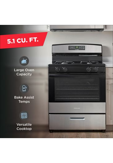 30-inch Gas Range with Bake Assist Temps