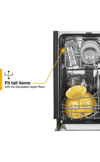 Small-Space Compact Dishwasher with Stainless Steel Tub.