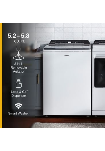 5.2 - 5.3 cu. ft. Top Load Washer with 2 in 1 Removable Agitator