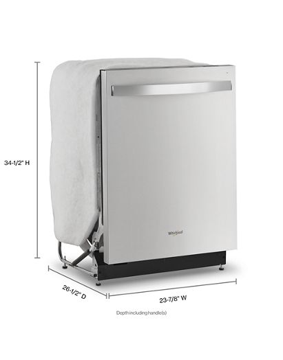 Eco Series Quiet Dishwasher with a washing 3rd Rack & Water Repellent Silverware Basket