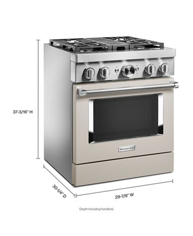 KitchenAid® 30'' Smart Commercial-Style Dual Fuel Range with 4 Burners