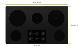 36-inch Electric Ceramic Glass Cooktop with Dual Radiant Element