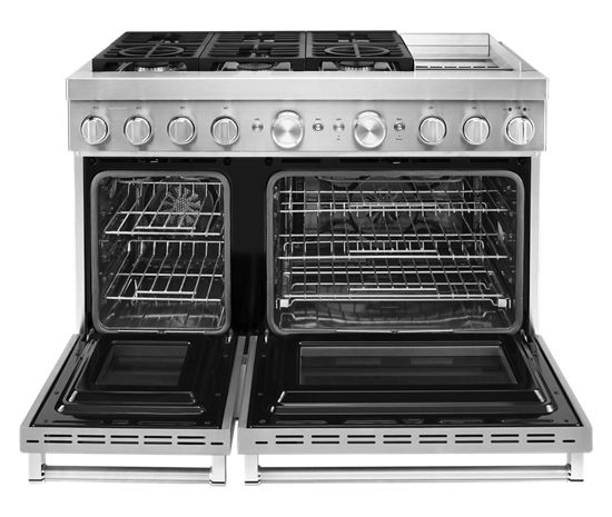 KitchenAid® 48'' Smart Commercial-Style Dual Fuel Range with Griddle