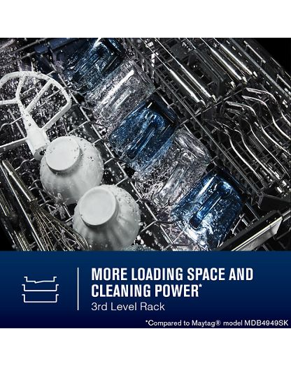 Top control dishwasher with Third Level Rack and Dual Power Filtration