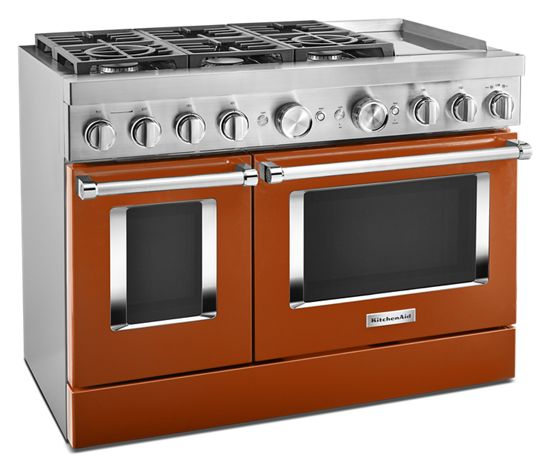 KitchenAid® 48'' Smart Commercial-Style Dual Fuel Range with Griddle