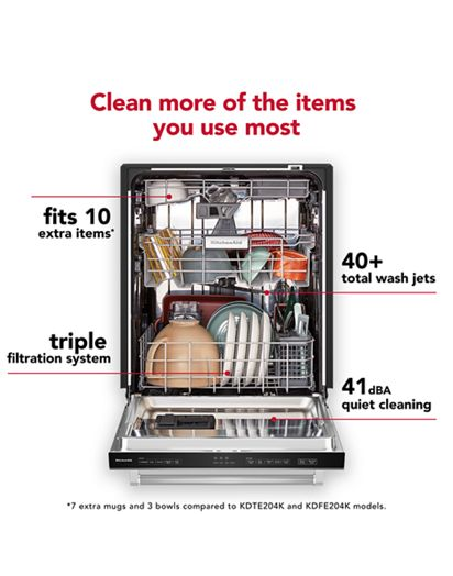 Third Level Jet Rack Dishwasher in PrintShield™ Finish, 41 dBA
