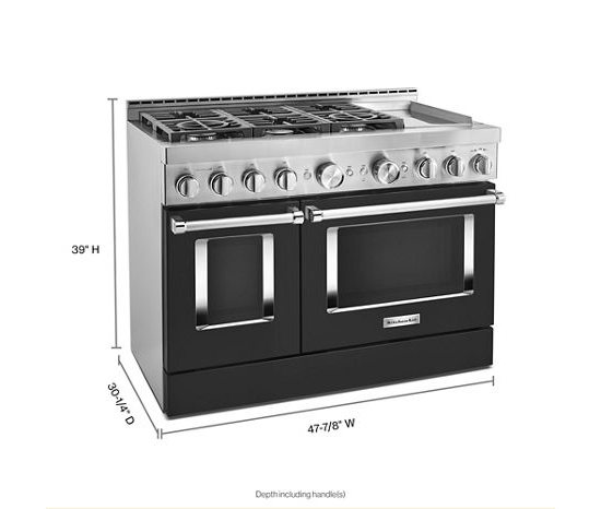  KitchenAid® 48'' Smart Commercial-Style Gas Range with Griddle