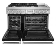 KitchenAid® 48'' Smart Commercial-Style Dual Fuel Range with Griddle