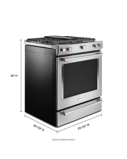 30-Inch 5-Burner Dual Fuel Convection Slide-In Range with Baking Drawer
