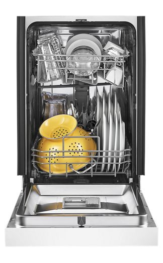 Small-Space Compact Dishwasher with Stainless Steel Tub.