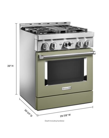 KitchenAid® 30'' Smart Commercial-Style Gas Range with 4 Burners