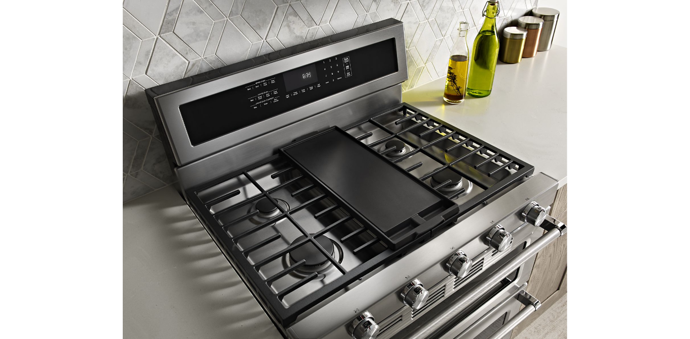 30-Inch 5 Burner Gas Double Oven Convection Range