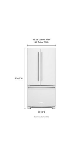 22 cu. Ft. 33-Inch Width Standard Depth French Door Refrigerator with Interior Dispense and PrintShield™ Finish