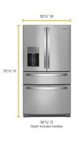 36-inch Wide 4-Door Refrigerator with Exterior Drawer - 26 cu. ft.