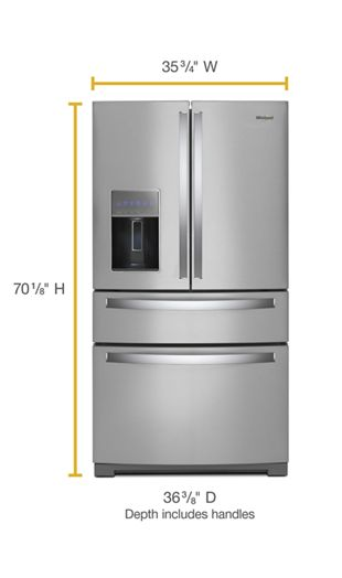 36-inch Wide 4-Door Refrigerator with Exterior Drawer - 26 cu. ft.