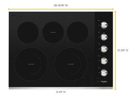 30-inch Electric Ceramic Glass Cooktop with Two Dual Radiant Elements